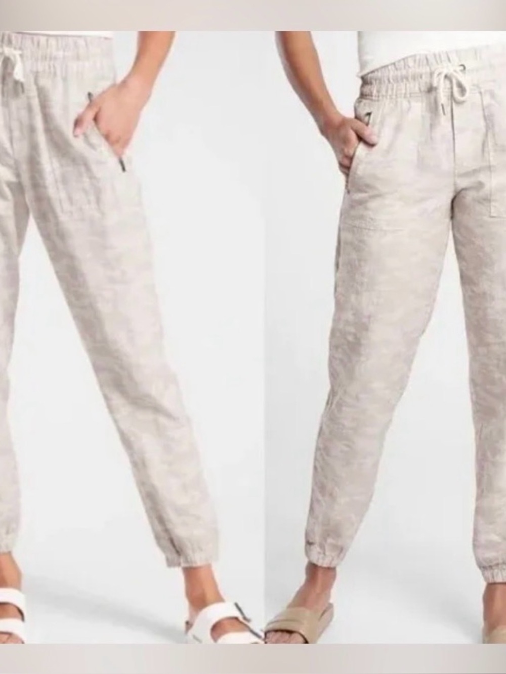 Athleta Linen Camo Jogger Pants-size 8P